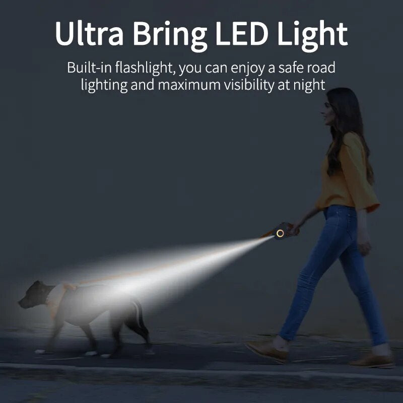 FlashPaws™ - Automatisch einziehbare LED-Hundeleine