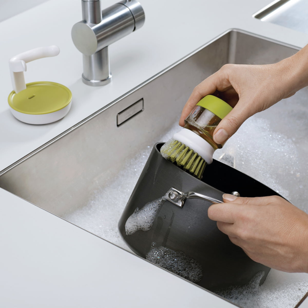 SplashScrub™ 2.0 - Seifenspender Spülbürste mit Halter