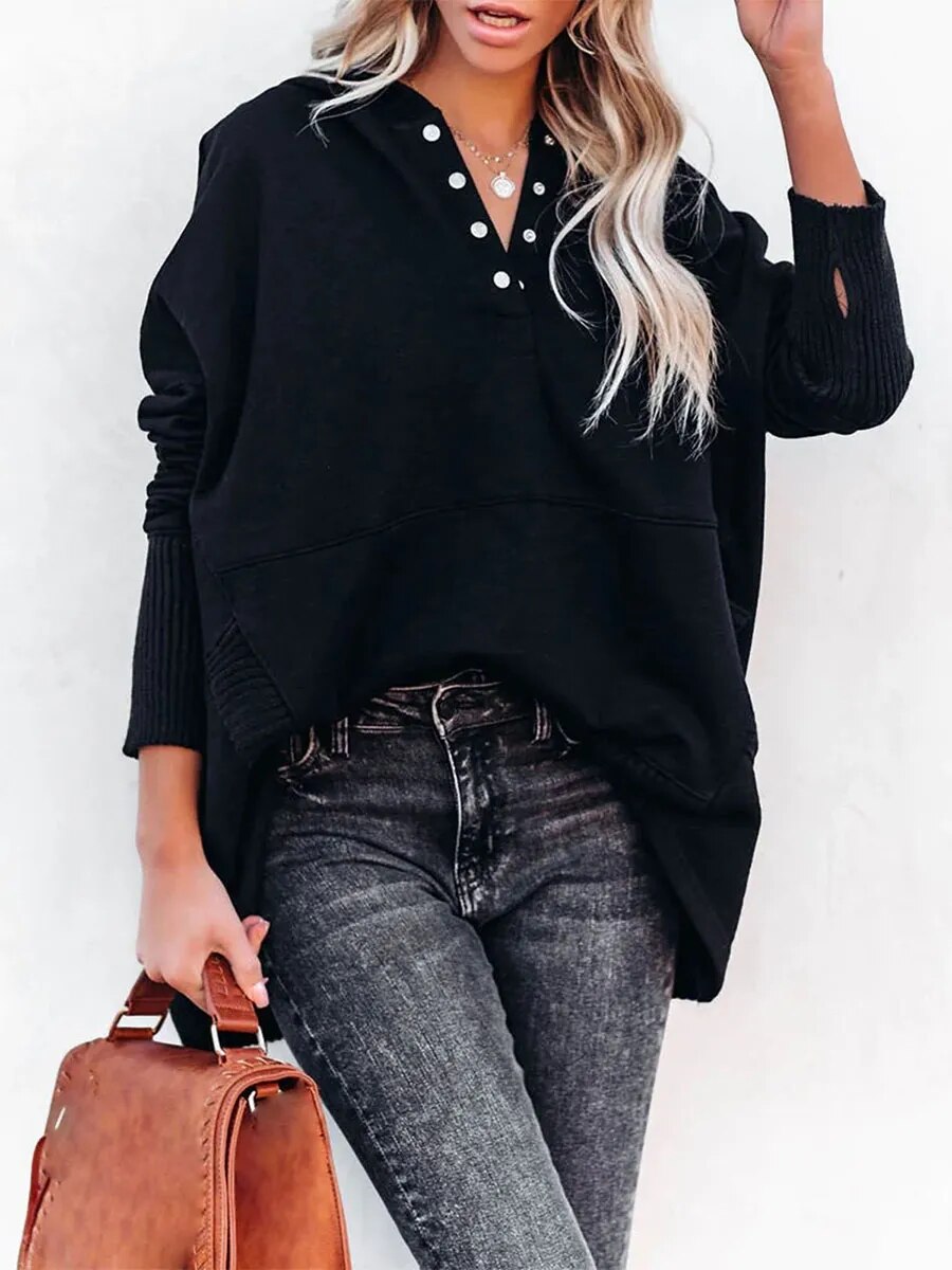 Cozy Pullover ™ 2.0 - Lässiger Kapuzenpullover mit langen Ärmeln für Frauen