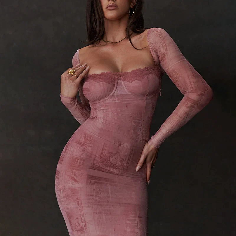 Thalia™ - Elegantes rosa Damenkleid
