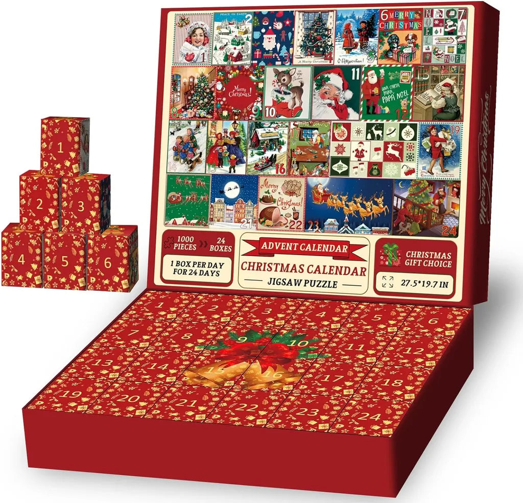 MerryPuzzle™ - Weihnachts-Adventskalender-Puzzle (1000 Stück)